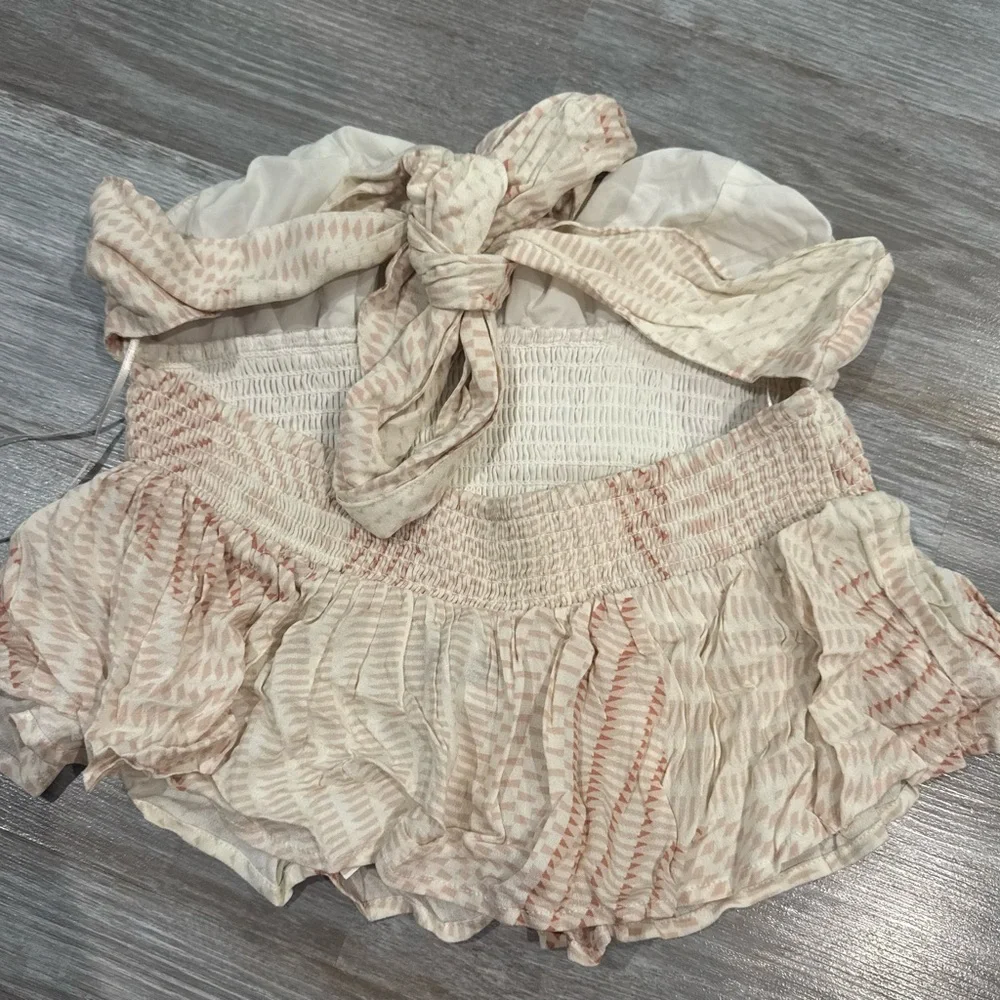 SKY TO MOON RUFFLE STRAPLESS TOP - Picture 2 of 3